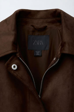 CAZADORA BOMBER EFECTO ANTE / Chocolate