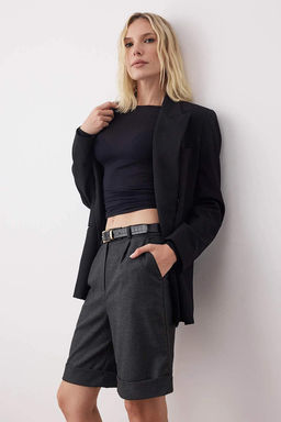 Antrasit Mini Kazayag? Desenli Duble Paca Kumas Sort & Bermuda TWOAW26SR00045 - Trendyolmilla фото 2