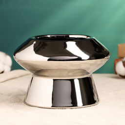 Горшок для цветов «Лайтнес», 16×16×12 см, керамика, серебристый