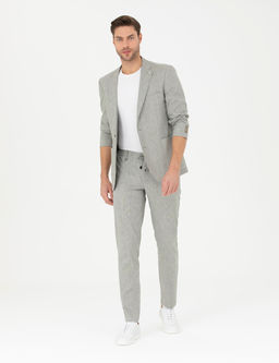A__k Ye_il Ex. Slim Fit Keten Kar___ml_ Kuma_ Pantolon