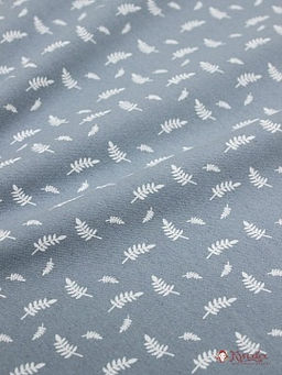 Теплый хлопок Мелкие листочки на серо-голубой дымке, ш.1.48м, хлопок-100%, 160гр/м.кв