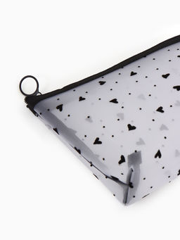 Косметичка дор Сердца, сетка 17*6,5*13,5, отд на молнии, белый