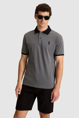 Erkek Antrasit Melanj Regular Fit Polo Yaka Basic TiЕГrt