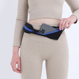 Поясная сумка для бега на молнии, цвет чёрный/синий - Simaland фото 4