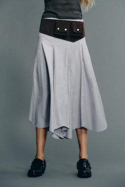 STRIPED MIDI SKIRT - Zara фото 3