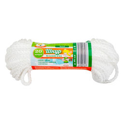 Шнур бельевой УМНИЧКА д-5мм, L-20м (40) белый арт. MPU2438