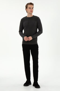 Erkek Jogger Fit Siyah Kanvas Pantolon