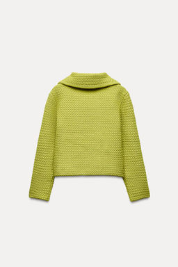 CHUNKY KNIT CARDIGAN WITH PETER PAN COLLAR - Zara фото 7