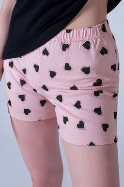 Арт. 9145 Пижама с шортами 42-50 (5 шт) Цвет:верх-черный,низ-розовый - Калинка фото 3