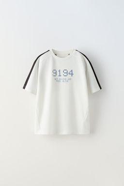 SPORTY T-SHIRT WITH TEXTURED NUMBERS - Zara фото 4