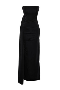 TRENDYOLMILLA Mavi Par?lt?l? Orme Uzun S?k Abiye Elbise TPRSS24AE00093  фото 7