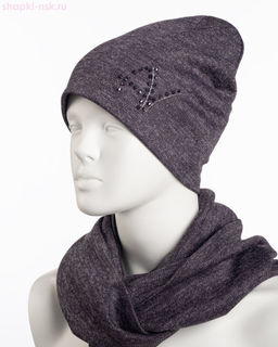 053к СП Комплект женский флис (колпак+снуд) (56-58)