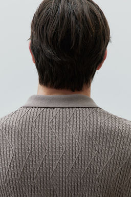 Polo en punto trenzado Slim Fit - H&m фото 4