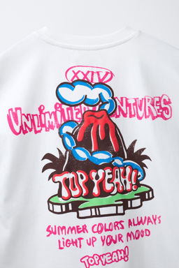 CAMISETA ESTAMPADO VOLC?N / Blanco - Zara фото 4