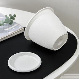 Цена за 3 шт. Горшок для цветов с поддоном «Розалия», 800 мл, белый