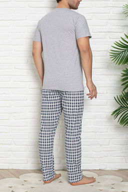 Trendyolmilla Man Gri Regular Fit Ekose Orme Pijama Tak?m? TMNSS25PT00039  фото 2