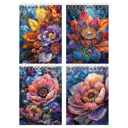 Блокнот А6 80л. на гребне "Витраж" ("BG", Бт6гр80_лг_тф 07053) глянцевая ламинация, тиснение фольгой