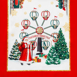 Дорожка на стол новогодняя Новогодняя ярмарка 40*147 см, 100% хл, саржа 190гр/м2 - Этель фото 7