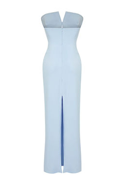 TRENDYOLMILLA K?rm?z? Fiyonk Detayl? Dokuma Uzun S?k Abiye Elbise TPRSS24AE00073  фото 6