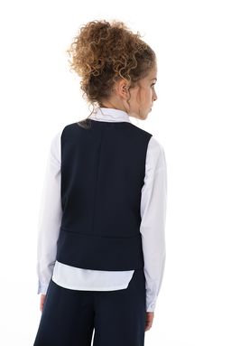 Синий школьный жилет для девочки Mooriposh, модель 1115 фото 5