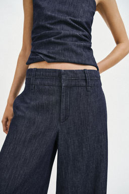 PANTAL?N ANCHO CON LINO / ?ndigo - Zara фото 4