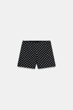 SHORTS TIRO ALTO LUNARES / Negro / Crudo - Zara фото 6
