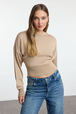 TRENDYOLMILLA Ekru Basic Premium Kalite Triko Kazak TWOAW25KZ00186