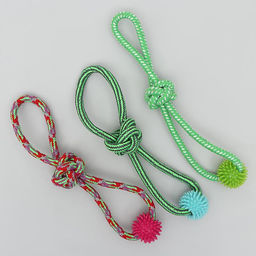 Игрушка канатная Массажная с узлом, до 65 г, до 30 см, микс цветов - Пижон фото 5