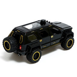 Джип металлический, 1:24, открываются двери, капот, багажник, инерция, цвет чёрный - Автоград фото 3