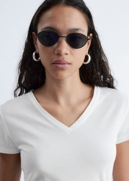 Camiseta de algod?n con escote en pico - H&m фото 7