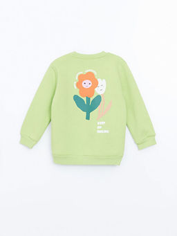 Bisiklet Yaka Bask?l? K?z ?ocuk Sweatshirt - Waikiki фото 3