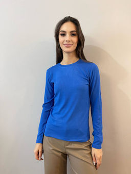 K10970 Лонгслив (в рубчик) СИНИЙ