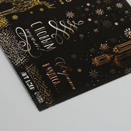 Цена за 10 шт. Наклейка бумага "Новогодние фонарики" 3х9 см лист 10х10 см