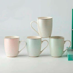 Кружка JEWEL Бархат 340 мл 4 шт в подарочной упаковке (new bone)