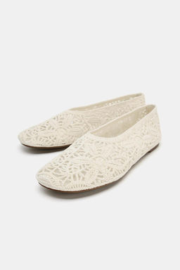 FLORAL CROCHET BALLET FLATS - Zara фото 3