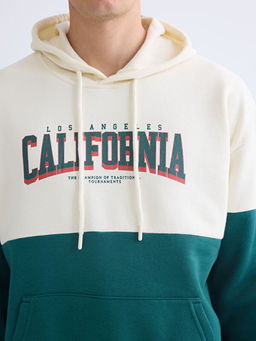 Uzun Kollu Bask?l? Erkek Hoodie