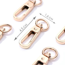 Карабин металлический, 45 16 мм / 10 2,2 мм, 5 шт, цвет золотой