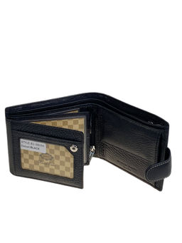 Портмоне мужское из натуральной кожи , цвет черный - Greta фото 2