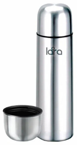 LR04-12 термос LARA (сталь) - 1200мл, КЛАПАН, двойные стенки, крышка-чашка  фото 2