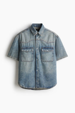 Camisa denim de manga corta Loose Fit - H&m фото 2
