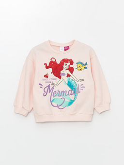 Bisiklet Yaka Uzun Kollu Ariel Bask?l? K?z Bebek Sweatshirt