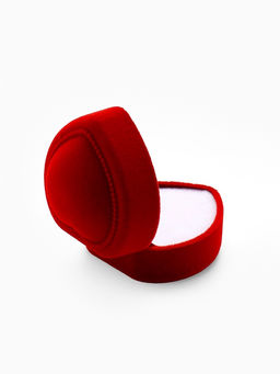 Футляр под кольцо, серьги Сердце с рамкой из точек, бархатный, 5?5 см (0.5 см ), красный