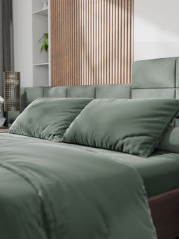 Постельное бельё евро «Этель», тенсель, оливковое