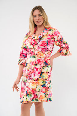 Халат женский из ультрасофта Светлана цветы - Амадэль фото 7