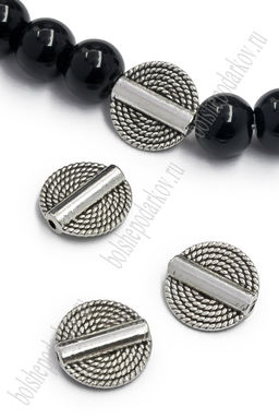 Бусина разделитель 15 мм (5 шт) SF-7750, серебро №37