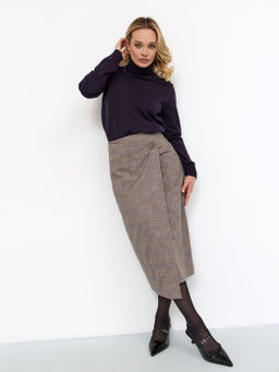 Юбка T-lab TL-SKT-010TK-JSP-бежевый клетка  фото 7