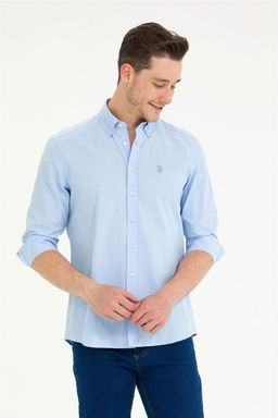 U. S. Polo Assn Мужская голубая рубашка с длинным рукавом - U.s. polo assn фото 10