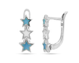 Серьги из серебра эмаль, Тсд44