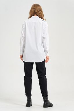 рубашка из тонкого хлопка в стиле OVERSIZE    с кокеткой на спине - А+б коллекция фото 13