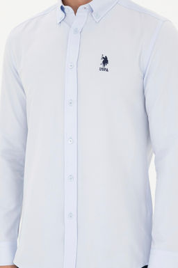 Мужская голубая базовая рубашка с длинным рукавом Неожиданная скидка в корзине - U.s. polo assn фото 6